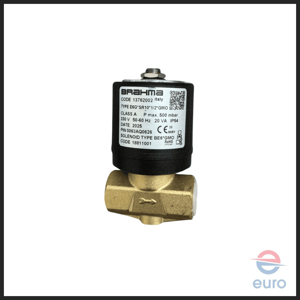Brahma 13762002 Gas Solenoid Valve E6G.SR10.1/2.GMO PIN 0063AQ0626