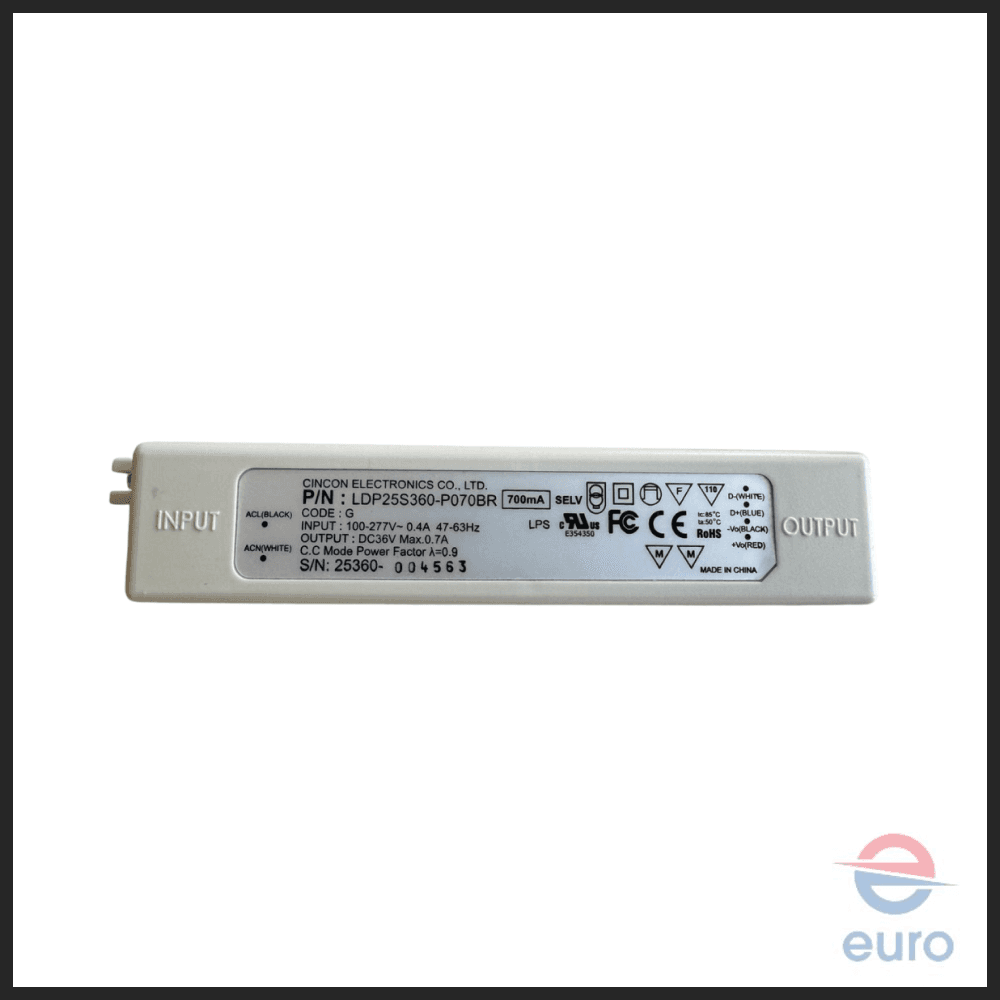 CINCON Electronics LED Driver Power Supply LDP25S360-P070BR