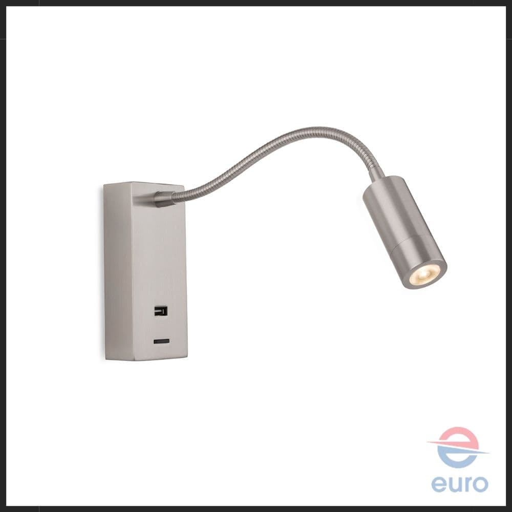 CLIFTON LED Flexi Wall Light with USB Port 2895BS