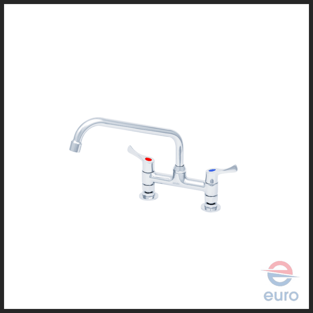 6" Deck Mount Mixing Faucet, 10" Swing Nozzle w/ 2.2 GPM Aerator, Lever Handles & G1/2 Female Inlets
