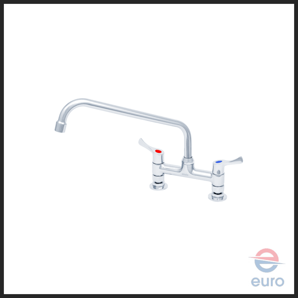 6" Deck Mount Mixing Faucet, 12" Swing Nozzle w/ 2.2 GPM Aerator, Lever Handles & G1/2 Female Inlets