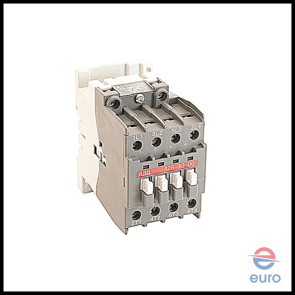 ABB Contactor A26-40-00 , Coil Volt 24V, 25A , 11KW , 400V, 50/60 Hz , 4 contacts