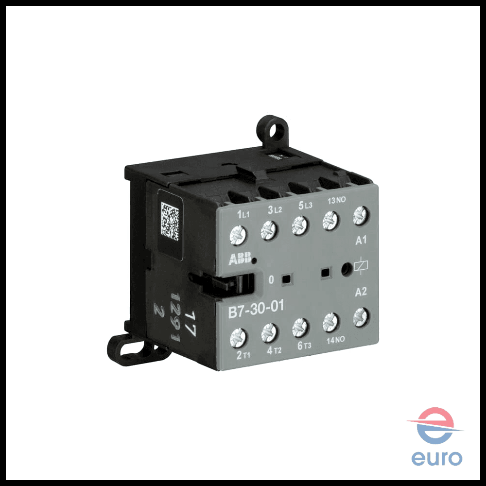 ABB Contactor B7-30-01 , 5.5Kw, 400V , 20A , Coil 230Volt , 50/60 hz, 3 normally open contacts, 1 normally closed auxiliary contact
