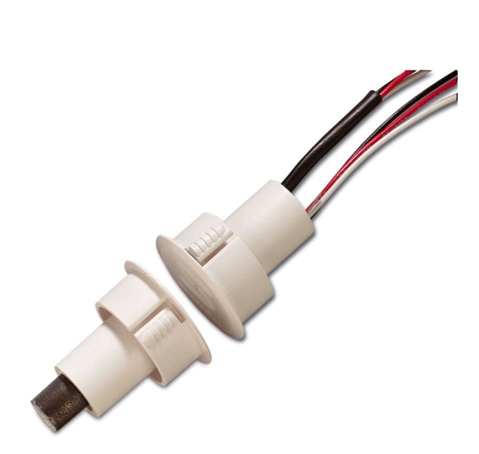 Edwards Signaling 1078C-M Recessed Steel Door Magnetic Contact with Wire Leads, 3/4" Diameter, Closed Loop, 3/8" Gap Size, Brown