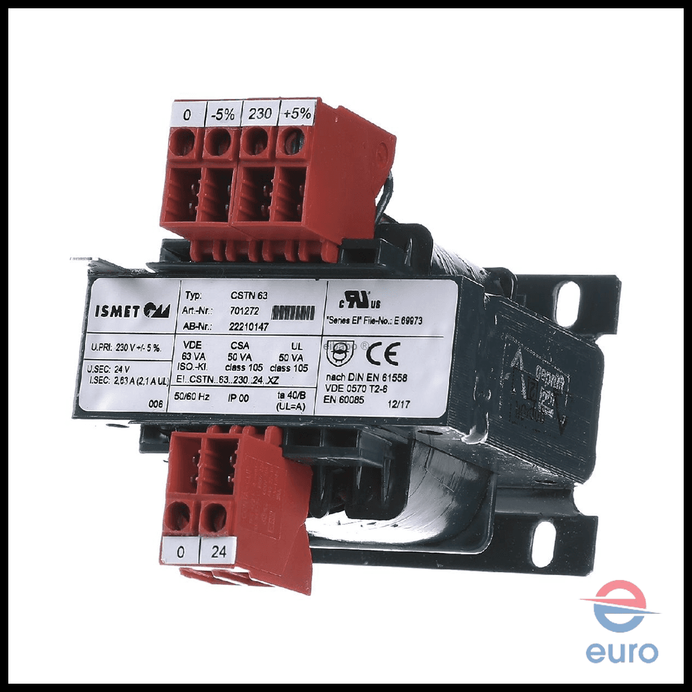 ISMET One Phase Transformer Ismet CSTN/MTDN 100 Laundry Transformer Type: CSTN 63, Art No: 701272